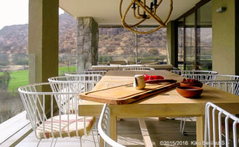 Terraza de un departamento en la Hacienda Chicureo.