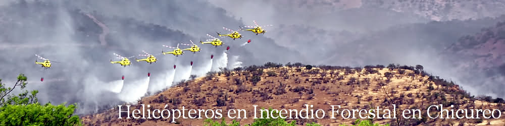 Reportaje fotográfico: Helicópteros en Incendio Forestal en Chicureo