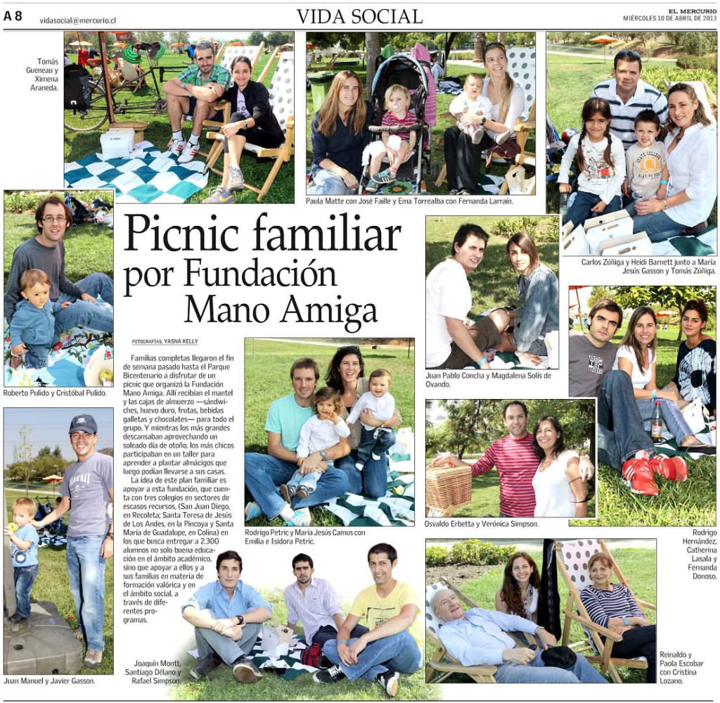 Picnic familiar en Parque Padre Hurtado