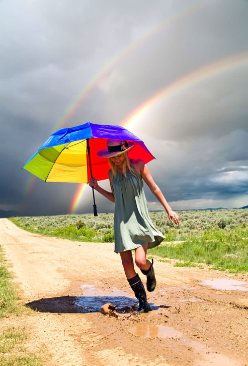 Girl and a rainbow