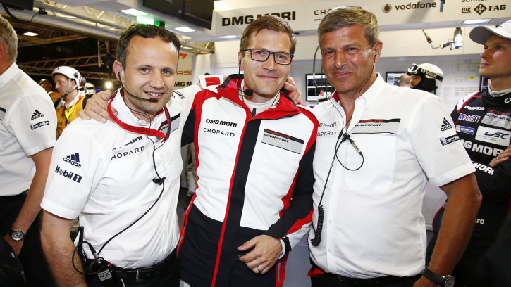 Alexander Hitzinger Technischer Direktor LMP1, Andreas Seidl, Teamchef Porsche Team, Fritz Enzinger, Leiter LMP1 (l-r)